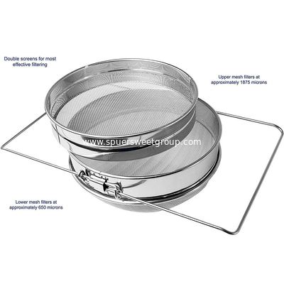 Stainless Steel Honey Strainer Double layer sieve honey filter for Beekeepings honey pore strainer