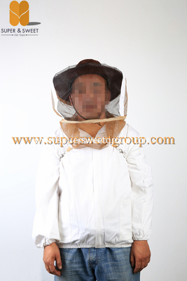 White Beekeeping Suit BeeKeeping jacket with zipper+ Veil Hood